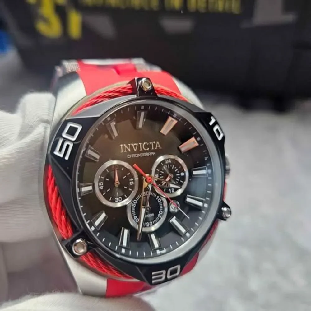 Invicta Bolt Men's Watch - 50mm, Steel, Red